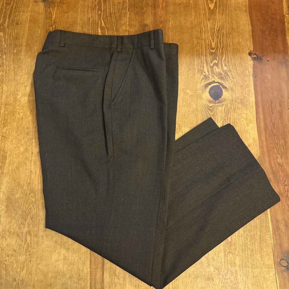 Hart Schaffner Marx Pants Mens 34x30 Pure Virgin Wool Flat Front Cuffed Vintage